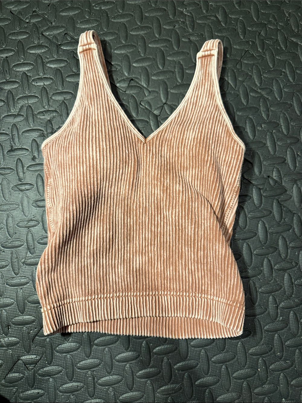 Zenana Outfitters Ribbed V-Neck Tank Top - Blush